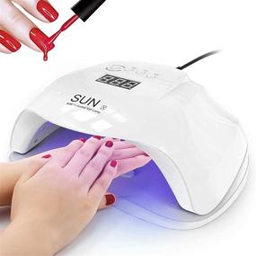 img 4 attached to 💅 Colleer 54W UV LED Gel Nail Lamp with Quick-Drying Polish Dryer, Dual LED UV Beads, Portable Cure Gel Nail Polish Machine, 4 Timer Settings - White