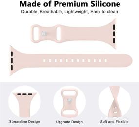 img 3 attached to 📱 GeekSpark Slim Band 4-Pack: Compatible with Apple Watch 38mm 40mm 42mm 44mm for Women Men - Soft Silicone Replacement Strap for iWatch SE/Series 6/5/4/3/2/1