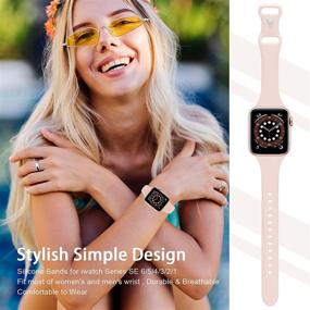 img 1 attached to 📱 GeekSpark тонкая полоса 4 шт.: совместима с Apple Watch 38 мм 40 мм 42 мм 44 мм для женщин и мужчин - мякий кремнийовый ремешок для замены iWatch SE/Series 6/5/4/3/2/1