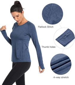 img 2 attached to 🏃 VUTRU Women's Workout Long Sleeves T-Shirts: Stay Cool while Running with Breathable, Thumbhole Sports Yoga Tops