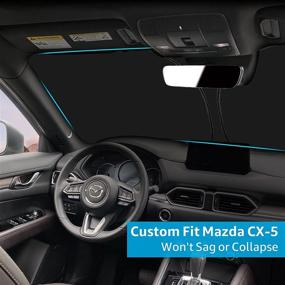 img 1 attached to 🌞 Custom Fit Foldable Sunshade Protector for Mazda CX5 CX-5, Sport, Touring, Grand Touring (2017-2021) - Windshield Sun Shade, 4-Door Crossover Accessories - 2021 Upgrade