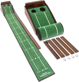 img 4 attached to ⛳ GoSports Pure Putt Golf 9-Foot Putting Green Ramp - High-Quality Wood Training Aid for Home & Office Putting Practice, Complete with 9-Foot Putting Green and 4 Golf Balls