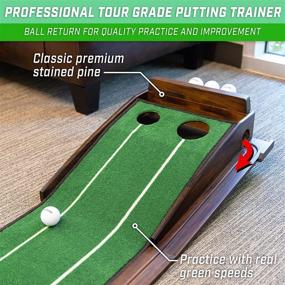 img 1 attached to ⛳ GoSports Pure Putt Golf 9-Foot Putting Green Ramp - High-Quality Wood Training Aid for Home & Office Putting Practice, Complete with 9-Foot Putting Green and 4 Golf Balls