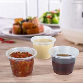 img 1 attached to TashiBox 1 oz Disposable Mini Cups for Portioning - Pack of 200 (No Lids)