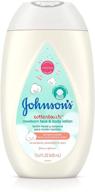 👶 johnson's cottontouch newborn baby face and body lotion: hypoallergenic, paraben and dye-free, made with real cotton, 13.6 fl. oz logo