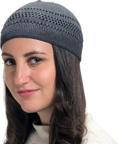 img 3 attached to 🧢 SnugZero: Stylish 100% Cotton Lattice-Knit Skull Cap Beanie Kufi - Solid Colors & Cool Designs for Daily Fashion
