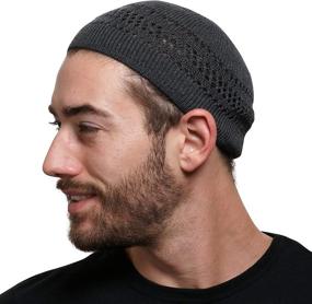 img 4 attached to 🧢 SnugZero: Stylish 100% Cotton Lattice-Knit Skull Cap Beanie Kufi - Solid Colors & Cool Designs for Daily Fashion