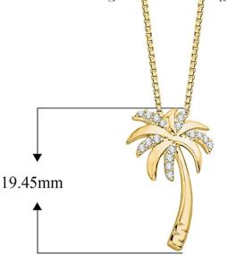 img 2 attached to 🌴 KATARINA Palm Tree Pendant Necklace in Gold or Sterling Silver with Box Chain and 1/10 cttw Diamond (J-K, SI2-I1)