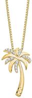 🌴 katarina palm tree pendant necklace in gold or sterling silver with box chain and 1/10 cttw diamond (j-k, si2-i1) logo