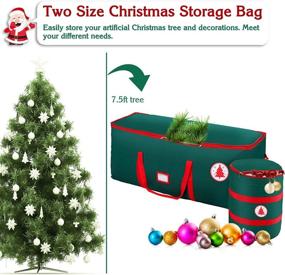 img 2 attached to 🎄 Zukakii Christmas Tree Storage Bag Set: Waterproof 600D Oxford Fabric for up to 7.5 Ft Artificial Xmas Tree, Includes Holiday Decorations Storage Bag & Christmas Lights Holder