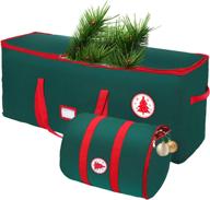 🎄 zukakii christmas tree storage bag set: waterproof 600d oxford fabric for up to 7.5 ft artificial xmas tree, includes holiday decorations storage bag & christmas lights holder logo