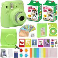 fuji film instax mini 9 instant camera lime green with carrying case fuji instax film value pack (40 sheets) accessories bundle logo