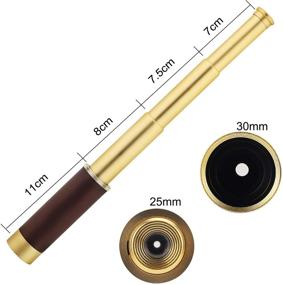 img 2 attached to 🔭 Waterproof Telescope Brass Spyglass Pirate Monocular - Pocket Mini Telescope Monocular, Collapsible Vintage Monocular with 25x30 Zoom for Navigation, Voyage, Games, Travel, Hiking & Hunting View