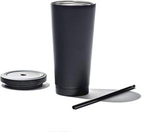 img 1 attached to ☕ 16oz Stainless Steel Double Wall Matte Black Tumbler with Straw - Coffee Mug - Travel Mug - Cup