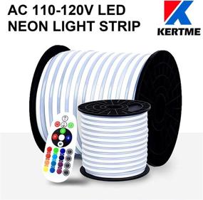 img 3 attached to 🌈 KERTME Neon Led Type AC 110-120V LED NEON Light Strip: Flexible, Waterproof, Dimmable, Multi-Colored, with Remote Control for Home/Garden/Building Decoration (32.8ft/10m, RGB)