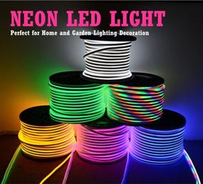 img 2 attached to 🌈 KERTME Neon Led Type AC 110-120V LED NEON Light Strip: Flexible, Waterproof, Dimmable, Multi-Colored, with Remote Control for Home/Garden/Building Decoration (32.8ft/10m, RGB)