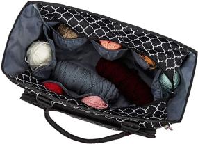 img 1 attached to NICOGENA Portable Knitting Bag for Yarn Skeins and Accessories: Tangle-Free 🧶 Storage Tote with Mini Yarn Drum and 4 Oversized Grommets - Lantern Black