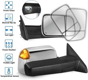 img 4 attached to MOSTPLUS Chrome Towing Mirrors 2010 2012