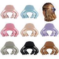 🎀 women and girls' hair claw clips, 3 inch hair clips for thin and thick hair, non-slip octopus clips in pastel colors, strong hold hair clutcher clamps spider clip for all hair types - pack of 8 logo