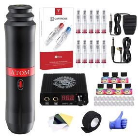 img 4 attached to 🐉 Dragonhawk Beginners Tattoo Pen Kit: Complete Rotary Machine Set with Atom M1 Power Supply, 20Pcs Cartridges, Needles, Foot Pedal - D13