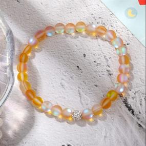 img 2 attached to 🧜 Mystic Mermaid Glass Charm Bracelet for Women and Girls - Summer Love 6mm 8mm, Glowing Moonstone Friendship Beaded Bracelets | Ideal Gifts