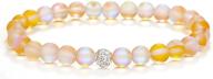 🧜 mystic mermaid glass charm bracelet for women and girls - summer love 6mm 8mm, glowing moonstone friendship beaded bracelets | ideal gifts logo