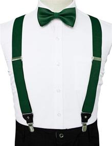img 1 attached to JEMYGINS Dark Green Suspender Silk Men's Accessories in Ties, Cummerbunds & Pocket Squares