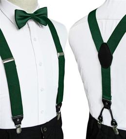 img 3 attached to JEMYGINS Dark Green Suspender Silk Men's Accessories in Ties, Cummerbunds & Pocket Squares
