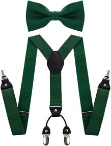 img 4 attached to JEMYGINS Dark Green Suspender Silk Men's Accessories in Ties, Cummerbunds & Pocket Squares
