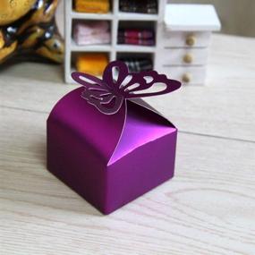img 3 attached to 🦋 100Pcs Purple Butterfly Wedding Favor Box Candy Gift Box, Party Favor Boxes for Bridal Shower, Anniversary, and Wedding Party Favor - FOYARA
