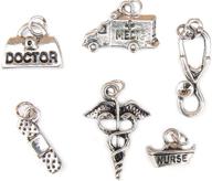 💎 stylish set of 6 silver plated medical theme charms: enhance your medical accessories logo