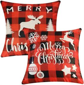 img 4 attached to Songtec Christmas Farmhouse Decorations Cushions