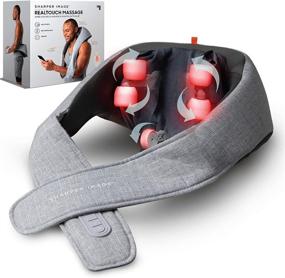 img 4 attached to 🔥 SHARPER IMAGE Realtouch Shiatsu Massager, Soothing Warming Heat, Lifelike Nodes, Wireless & Rechargeable - for Neck, Back, Shoulders, Feet, Legs – 6 Massage Heads