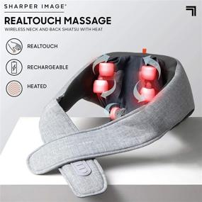 img 2 attached to 🔥 SHARPER IMAGE Realtouch Shiatsu Massager, Soothing Warming Heat, Lifelike Nodes, Wireless & Rechargeable - for Neck, Back, Shoulders, Feet, Legs – 6 Massage Heads