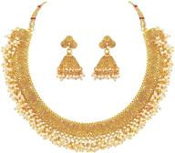 aheli elegant indian wedding party wear faux kundan necklace earring set: ethnic bollywood fashion jewelry for women logo