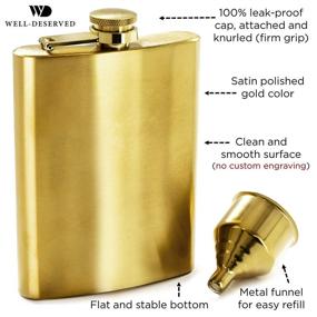 img 3 attached to 🎁 8 oz Gold Hip Flask Set with Funnel & Pouch - Perfect Christmas Gift under $20!