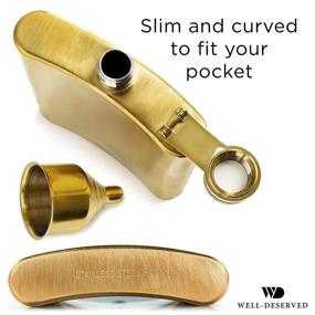 img 1 attached to 🎁 8 oz Gold Hip Flask Set with Funnel & Pouch - Perfect Christmas Gift under $20!