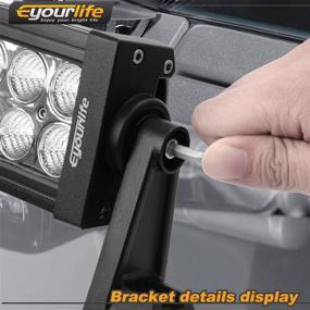 img 1 attached to Eyourlife Universal Work LED Light Bar Bracket with Side Mounting and Rubber Pad for Jeep Truck