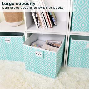 img 1 attached to 📦 JS HOME Storage Cubes: 4-Pack Seafoam Green 11''x11''x11'' Fabric Foldable Boxes for Organizing Shelves