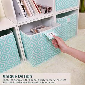 img 3 attached to 📦 JS HOME Storage Cubes: 4-Pack Seafoam Green 11''x11''x11'' Fabric Foldable Boxes for Organizing Shelves