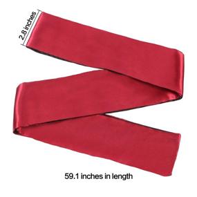 img 2 attached to 🌹 Hestya 2 Pack Satin Sleeping Mask Eye Mask Blindfold Set, 150 cm (Black Rose Red and Black)