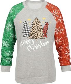 img 2 attached to EGELEXY Christmas Leopard Sweatshirt Holiday Outdoor Recreation