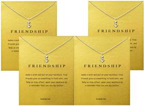 img 4 attached to 🐘 Elegant River Friendship Necklace Elephant Card (4 Pack) - Stunning Girls' Jewelry Collection