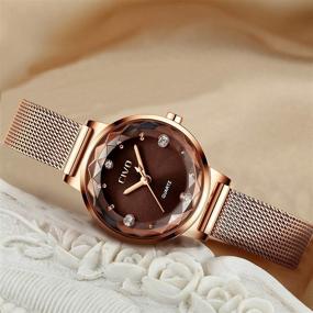 img 2 attached to 💦 Stylish and Reliable Rose Gold Waterproof Women's Watch by CIVO: Stainless Steel Mesh, Analog Quartz, Ultra Thin Design - Perfect for Fashionable Women