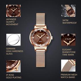 img 1 attached to 💦 Stylish and Reliable Rose Gold Waterproof Women's Watch by CIVO: Stainless Steel Mesh, Analog Quartz, Ultra Thin Design - Perfect for Fashionable Women