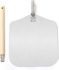 img 4 attached to 🍕 Homevibes 13x12 Aluminum Pizza Peel with Wood Handle - High-Quality Kitchen Supply for Baking Homemade Pizza and Bread