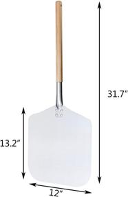 img 3 attached to 🍕 Homevibes 13x12 Aluminum Pizza Peel with Wood Handle - High-Quality Kitchen Supply for Baking Homemade Pizza and Bread