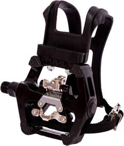 img 4 attached to 🚴 YBEKI SPD Pedals - Hybrid Toe Clip and Strap Pedals, Ideal for Spin Bikes, Indoor Exercise Bikes, and All Indoor Bikes with 9/16" Axles. 6 Month Warranty