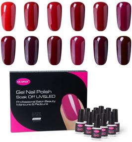 img 4 attached to 💅 CLAVUZ Gel Nail Polish Set: 12pcs Soak Off Burgundy Nail Polish Kit - Perfect for New Beginners in Nail Art, Manicure, and Pedicure