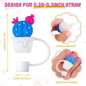 img 3 attached to 🌵 Reusable Silicone Straw Tip Covers - 16 Pieces, Anti-dust Straw Caps for 7-8 mm Straws, Airtight Seal, Splash Proof, Cactus Flower Design